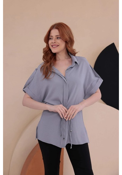 Bbbutikbasic Yarasa Apoletli Spz Model Gömlek Hkn34 gri