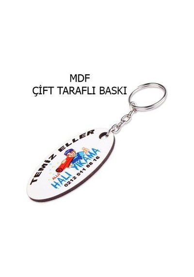 Eko.mdf Çift Taraflı Anahtarlık - Oval