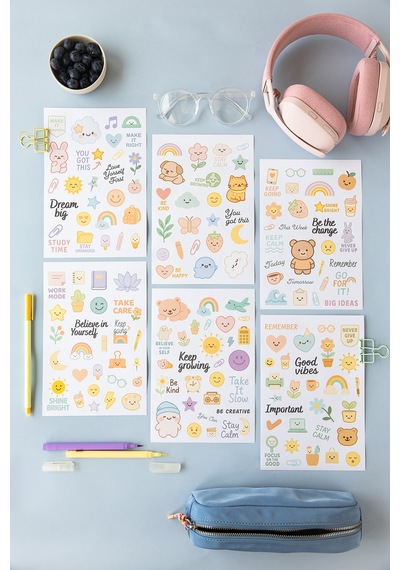 A5 Sticker Book 466 Adet 18 Yaprak Renkli Etiket Defteri Little Daily Joys