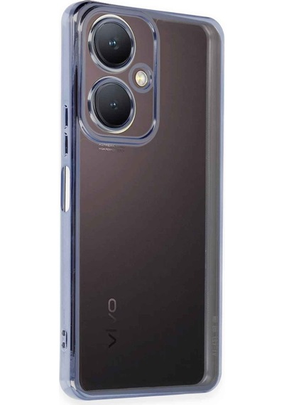Newface Vivo Y27 Kılıf Razer Lensli Silikon - Açık Mavi Açık Mavi