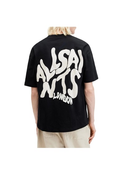 Barlashive Erkek Tişört Baskılı Oversize Kısa Kol T-shirt - Siyah Çok Renkli