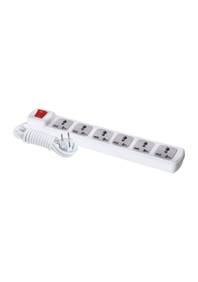 Far F307a 6'lı Anahtarlı Universal Grup Priz 2 Metre Anahtarlı Kısa Kablo Prizi
