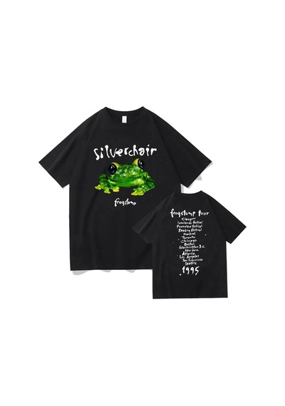 Startmore Beyaz Silvershirt Frogstomp 1995 Lar/erkekler -gömlek Hip Hop S Siyah