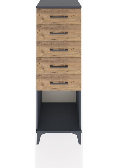 Hyperion Dolap 5 Çekmeceli 44x44x134 Antrasit-çam Antrasit