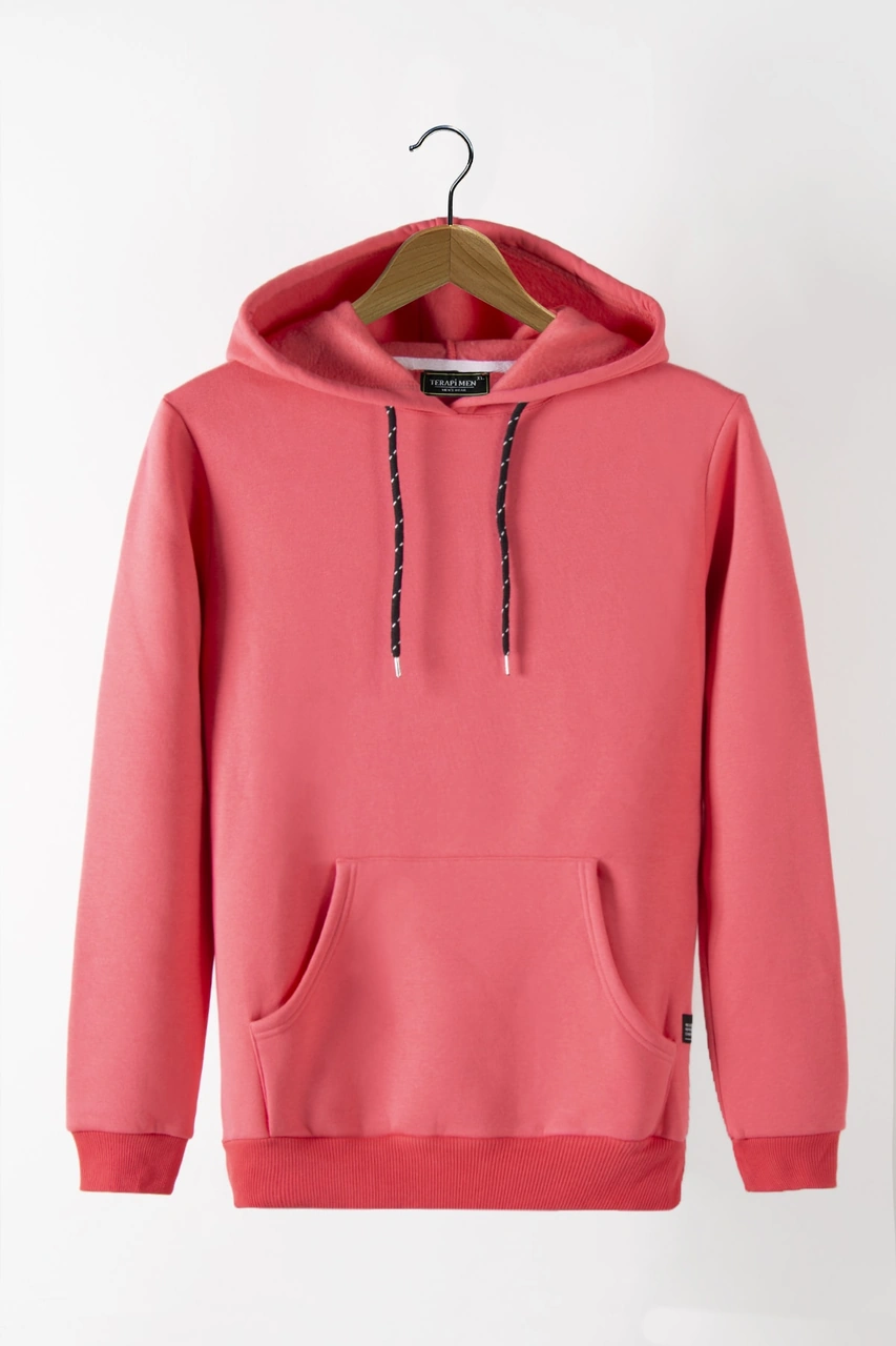 Terapi Men Erkek Şeker Pembesi Kapüşonlu Kanguru Cepli Basic Hoodie Sweatshirt Şeker Pembesi Terapi Men Erkek Şeker Pembesi Kapüşonlu Kanguru Cepli Basic Hoodie Sweatshirt Şeker Pembesi