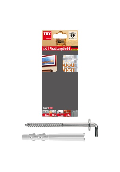 Tox Pirat 8 80 Mm Köşebent Kancalı Set Dübel & Kanca Seti 2x2ad