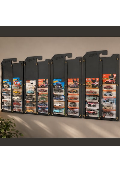 Kartonet Sergileme Standı 4 Adet ,72 Araç Kapasiteli Uzun Ve Regular Kart Display Sergileme Vitrini Siyah