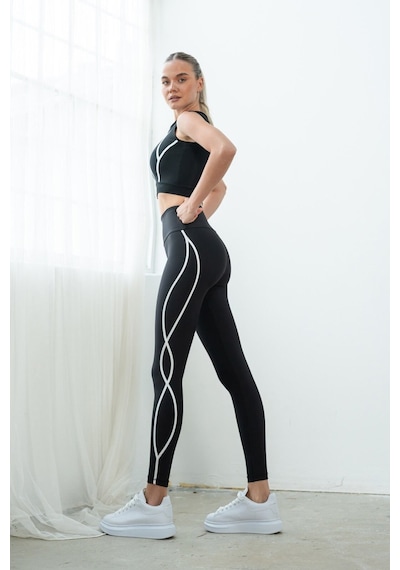 Dar Kesim Spor Toparlayıcı Vanves Fitness Tayt Siyah Renk 001