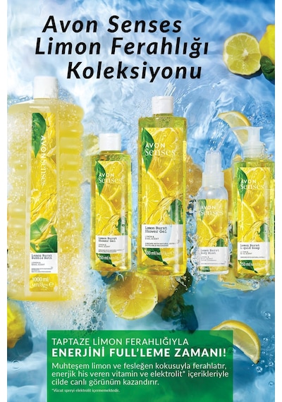 Senses Lemon Burst Limon Ve Reyhan Kokulu Banyo Köpüğü 1 Lt. Üçlü Paket Fresh