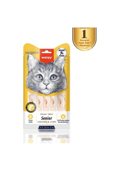 Wanpy Tavuklu & Ciğerli 7+ Yaş Kedi Krema Ödülü 5 14 Gr