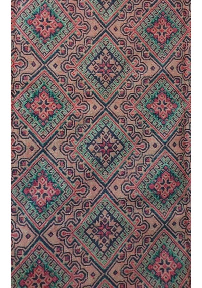 Algelsineve Hisar Koyu Makine Dokuması Büyük Kilim Yeşil-kırmızı-siyah