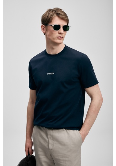 Lufian Marcus Modern Grafik T- Shirt Lacivert Lacivert 111020322100200 Lacivert