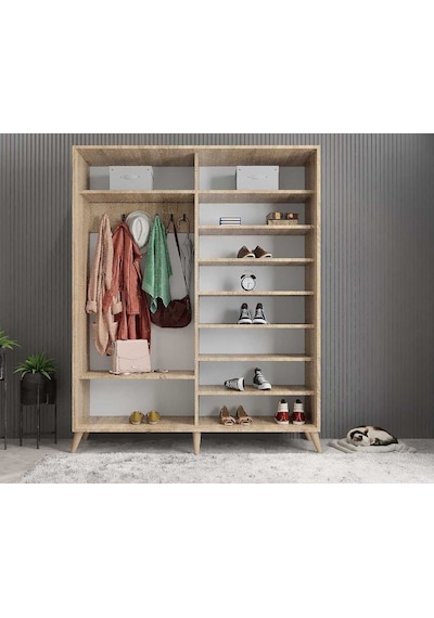 İmaj Sürgülü Portmanto Vestiyer Meşe 120cm Montaj Dahil