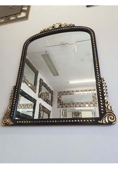 Ayna Denizi Lady Black Gold Model Siyah Altın Renk Dekoratif Ayna Altın - Siyah