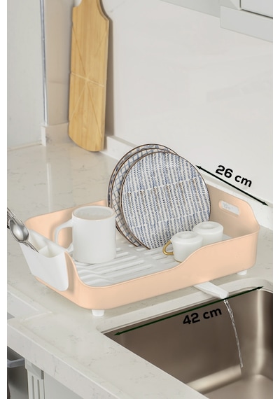 Porsima Akl-060 Bej Lüks Tabaklık Bulaşıklık Bulaşık Sepeti