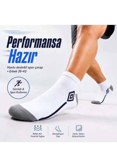 Çorap Giyim Erkek 6 Lı Spor Patik Çorap 39-44 Pamuklu Havlu Destekli Bilek Boy Beyaz Gri Çorap Giyim Erkek 6 Lı Spor Patik Çorap 39-44 Pamuklu Havlu Destekli Bilek Boy Beyaz Gri