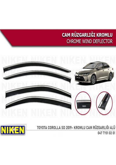 Cam Rüzgarlığı Niken Kromlu Toyota Corolla Sd 2019 Sonrası 4lü