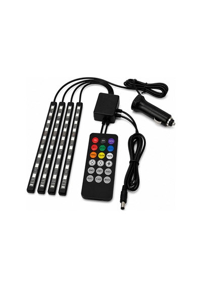 Araç Içi Ayak Altı Led Aydınlatma Müziğe Duyarlı Kumandalı 12'li -rgb