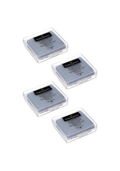 Hamur Silgi Gri Kutulu 4 Paket Faber Hamur Silgi Çizim Silgisi Yoğrulabilir Silgi Plastik Kutulu