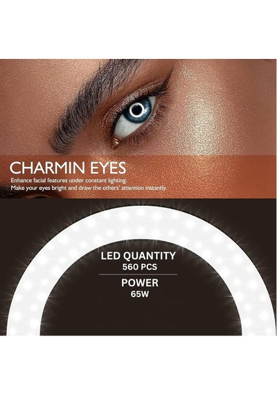 Profesyonel 21 İnç 65w Ring Light Çekim Işığı, 560 Led Ayarlanabilir Parlaklık Kumandalı Makyaj Kuaför Video F