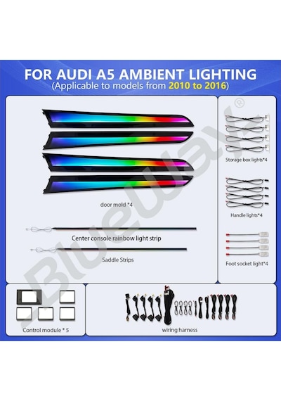 Audı A5 2010-2016 Trim Ambiyans Renkli Işık
