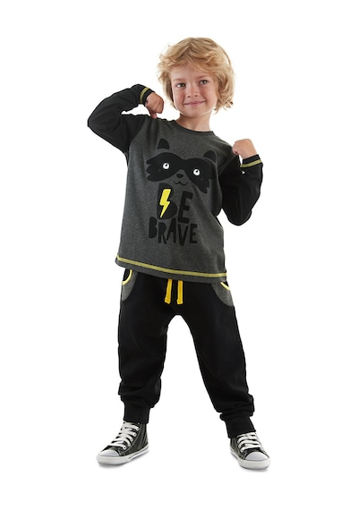 Denokids Be Brave Erkek Çocuk T-shirt Pantolon Takım Çok Renkli