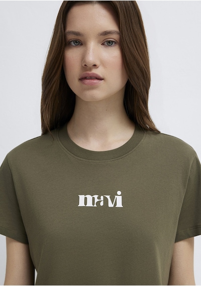 Mavi - Mavi Logo Baskılı Yeşil Tişört 1612241-71549 Yeşil
