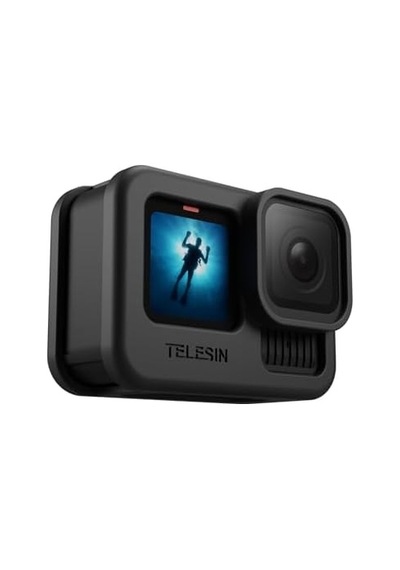 Telesin Gopro Hero13 Uyumlu Silikon Kılıf Hero12/11/10/9 Uyumlu + Silikon Lens Koruyucu + Kordon İp