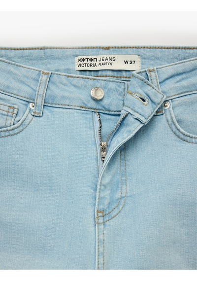 Koton Dar Kesim Normal Bel Cepli İspanyol Paça Jean Pantolon - Flare Jeans Açık İndigo 6sal40013md Koton Dar Kesim Normal Bel Cepli İspanyol Paça Jean Pantolon - Flare Jeans Açık İndigo 6sal40013md