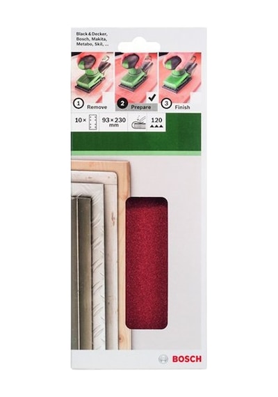 10'lu Titreşimli Zımpara Kağıdı, 120 Kum, 93 X 230 Mm Boyutunda