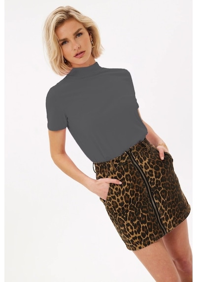Mad Girls Füme Balıkçı Tişört Mg1066 Füme