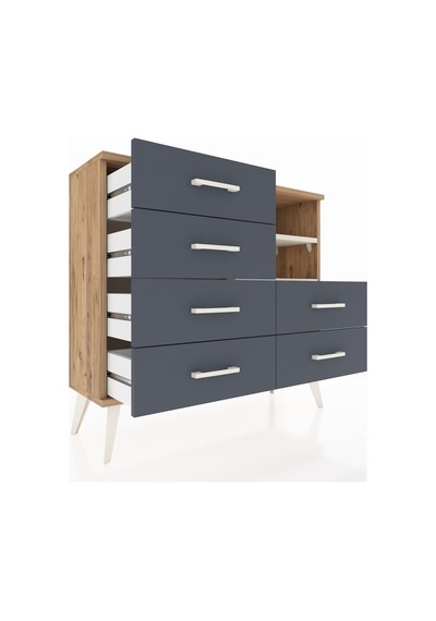 Arges Şifonyer 2 Raflı 6 Çekmeceli 88x30x80 Çam-aytaşı/antrasit Aytaşı/antrasit Arges Şifonyer 2 Raflı 6 Çekmeceli 88x30x80 Çam-aytaşı/antrasit Aytaşı/antrasit