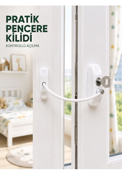 Çocuk Güvenliği İçin Pencere Emniyet Kilidi Anahtarlı Kablolu Güvenlik Aparatı