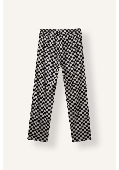 Defacto Boxy Fit Kısa Kollu Baskılı Üst Damalı Desenli Alt 2li Pijama Takımı I3018ax26augr100 Gri-gr100