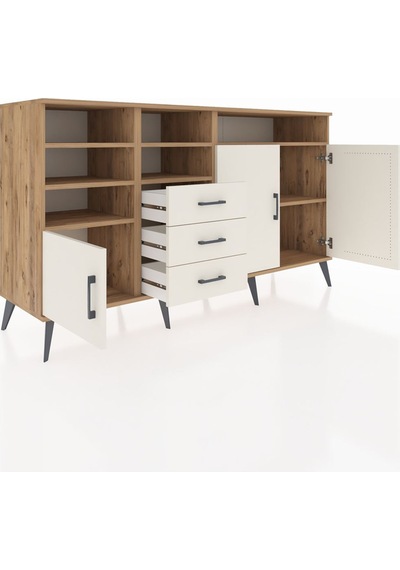 Hyperion Konsol 7 Raflı 3 Çekmeceli 3 Kapaklı 176x44x99 Çam-aytaş Çam-aytaşı Hyperion Konsol 7 Raflı 3 Çekmeceli 3 Kapaklı 176x44x99 Çam-aytaş Çam-aytaşı