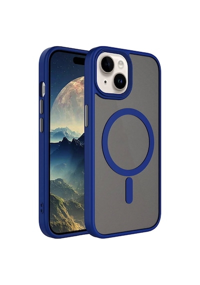 Apple Uyumlu  iPhone 15 Kılıf Mat Arka Yüzey Wireless Şarj Özellikli Zore Flet M-safe Kapak