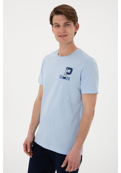 U.S. Polo Assn. Erkek Regular Fit Bisiklet Yaka Açık Mavi Tişört 50306897-VR003