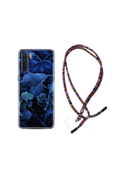 Oppo A91 Kılıf Rasta Boyun Askılı Blue Foid 1628