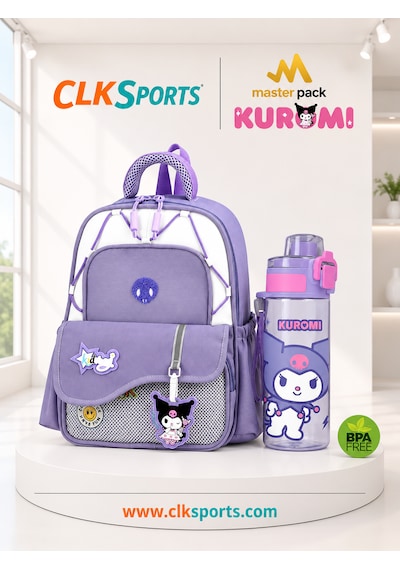 Masterpack Deluxe Anaokulu Çantası , Kalem Çantası , Kuromi Suluk Matara Hediye Mor