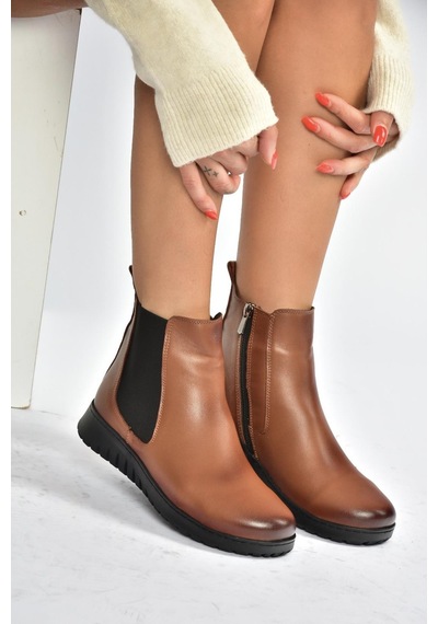 Fox Shoes V324501103 Taba Hakiki Deri Kadın Bot Taba-hakiki Deri