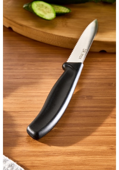 Dr. Inox Tırtıklı Sebze Bıcağı Siyah 21 Cm siyah