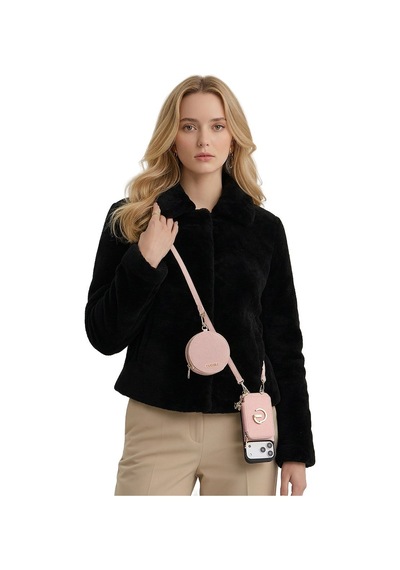 Kombinlenebilir Tasarım Çok Amaçlı Crossbody Telefon Omuz Askısı - By Bera Lina Pembe