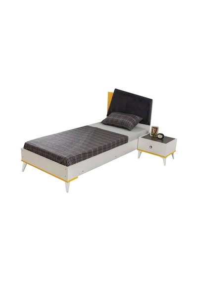 Giallo Genç Odası, 3 Kapaklı Dolap Karyola Komodin (504460276) Beyaz