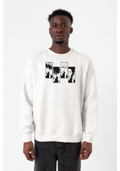 My Hero Academi Anime Class 1a Boys Beyaz Erkek 2ip Sweatshirt Beyaz
