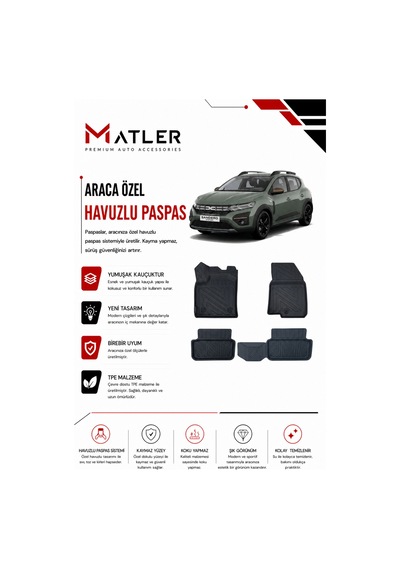 Dacia Sandero 2025 Model 4d Ekstra Havuzlu Paspas