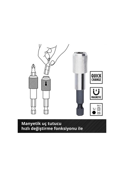 40 Parçalı Uç Ve Matkap Seti Hızlı Değiştirme İmkanı
