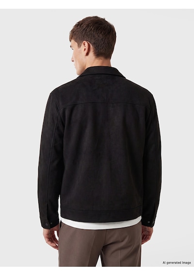 Lcw Vision Siyah Loose Fit Süet Görünümlü Erkek Ceket