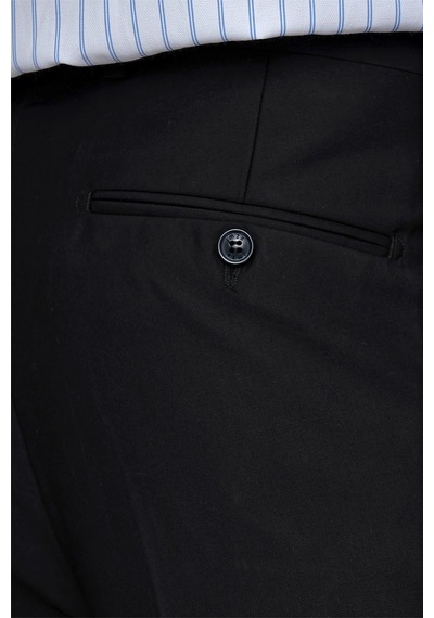 İmza Siyah Gabardin Yan Cep Açık Paça Basic Comfort Fit Esnek Pantolon 1003255005 Siyah