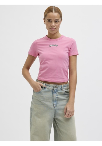 Jack & Jones Kadın Bisiklet Yaka Baskili Tişört - Gigi - 12268775 Morning Glory