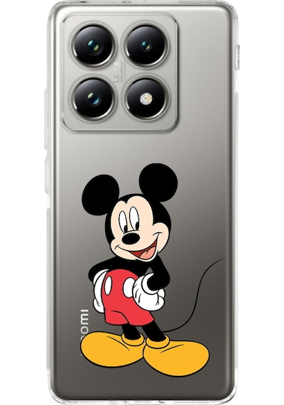 Xiaomi Mi 14t Pro İle Uyumlu Mickey Mouse 5 Baskılı Kamera Korumalı Şeffaf Kılıf Şeffaf